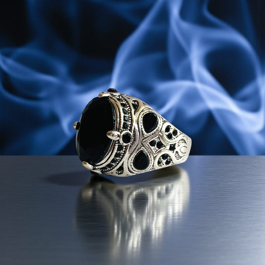 Esoteric Courage Ring | Black Zircon - For Men | Includes: Ring