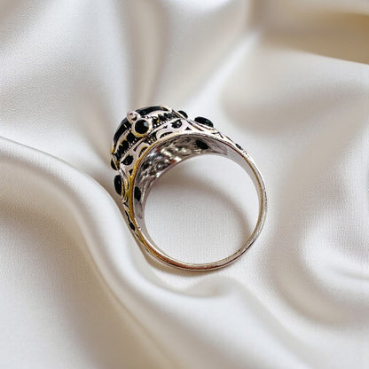 Esoteric Courage Ring | Black Zircon - For Men | Includes: Ring