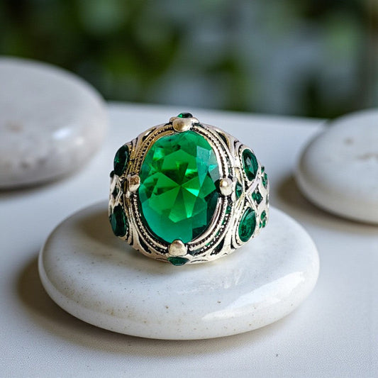 Zen Force Ring | Green Zircon – For Men | Includes: Ring