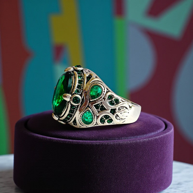 Zen Force Ring | Green Zircon – For Men | Includes: Ring