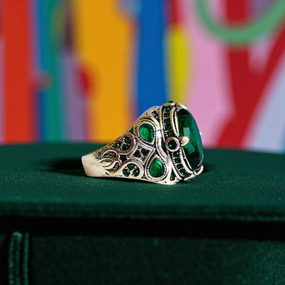Zen Force Ring | Green Zircon – For Men | Includes: Ring