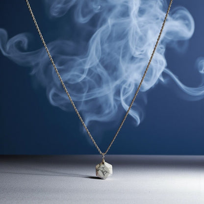 Howlite Hexagon Men's Necklace | Howlite Stone - For Men| Includes: Necklace
