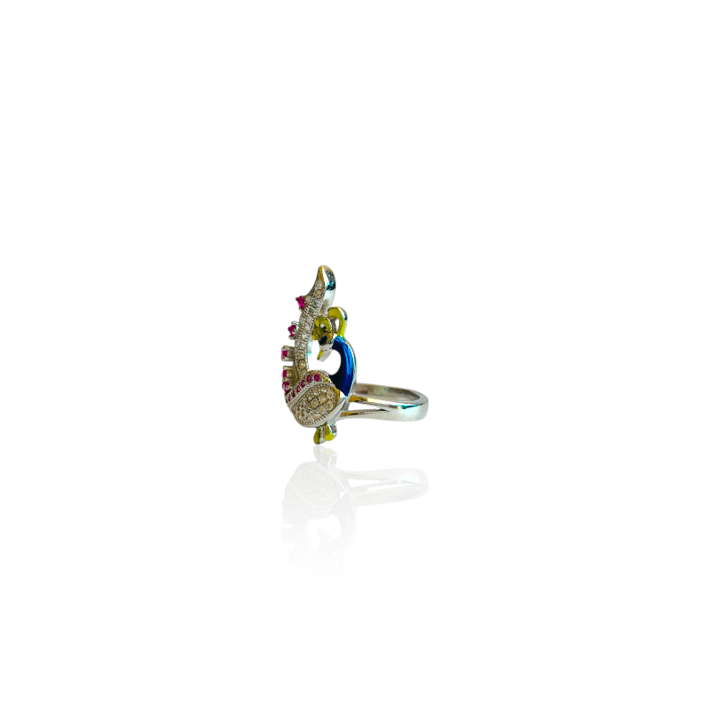 Peacock Grace Ring | 925 Silver & Zircon - For Women | Includes: Ring