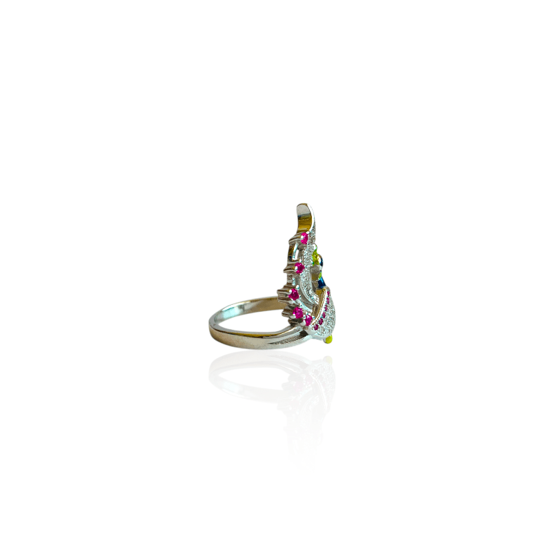 Peacock Grace Ring | 925 Silver & Zircon - For Women | Includes: Ring