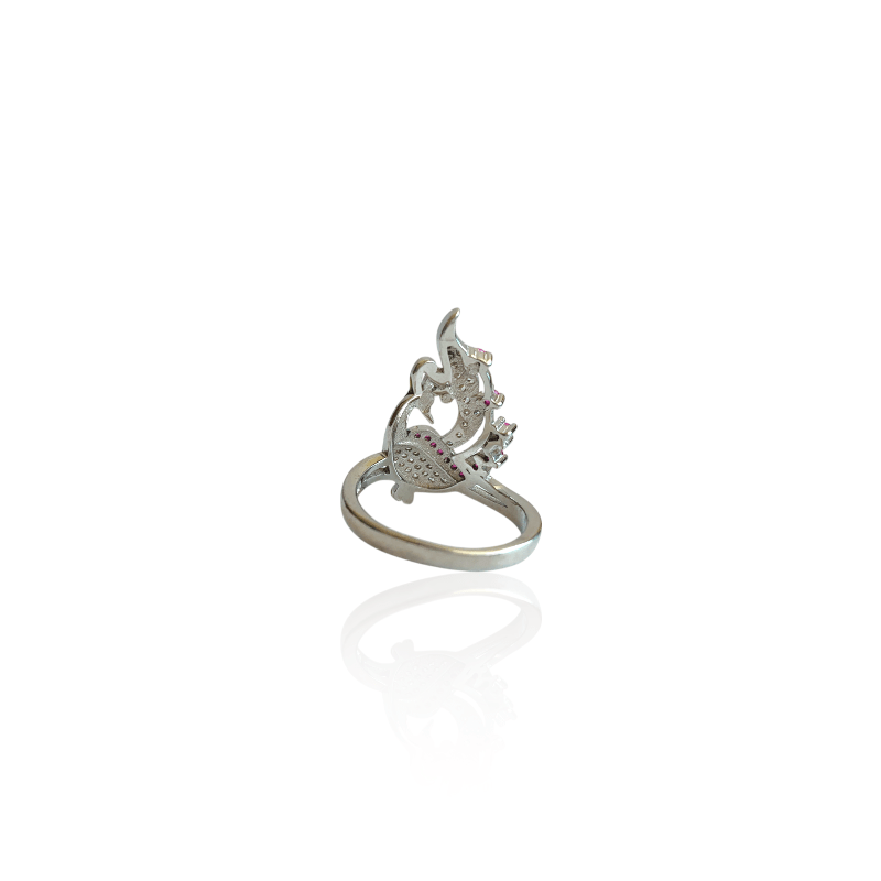 Peacock Grace Ring | 925 Silver & Zircon - For Women | Includes: Ring