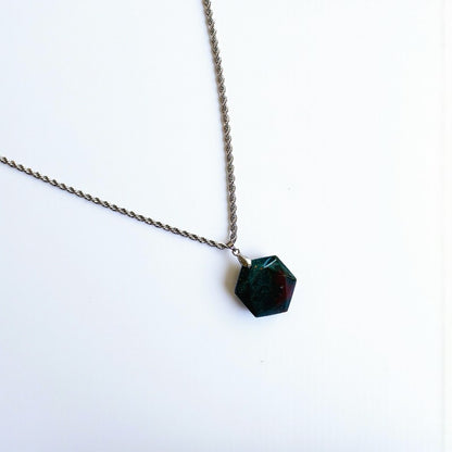 Indioan Agate Hexagon Men's Necklace | Indian Agate Stone - For Men| Includes: Necklace