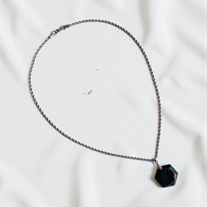 Indioan Agate Hexagon Men's Necklace | Indian Agate Stone - For Men| Includes: Necklace
