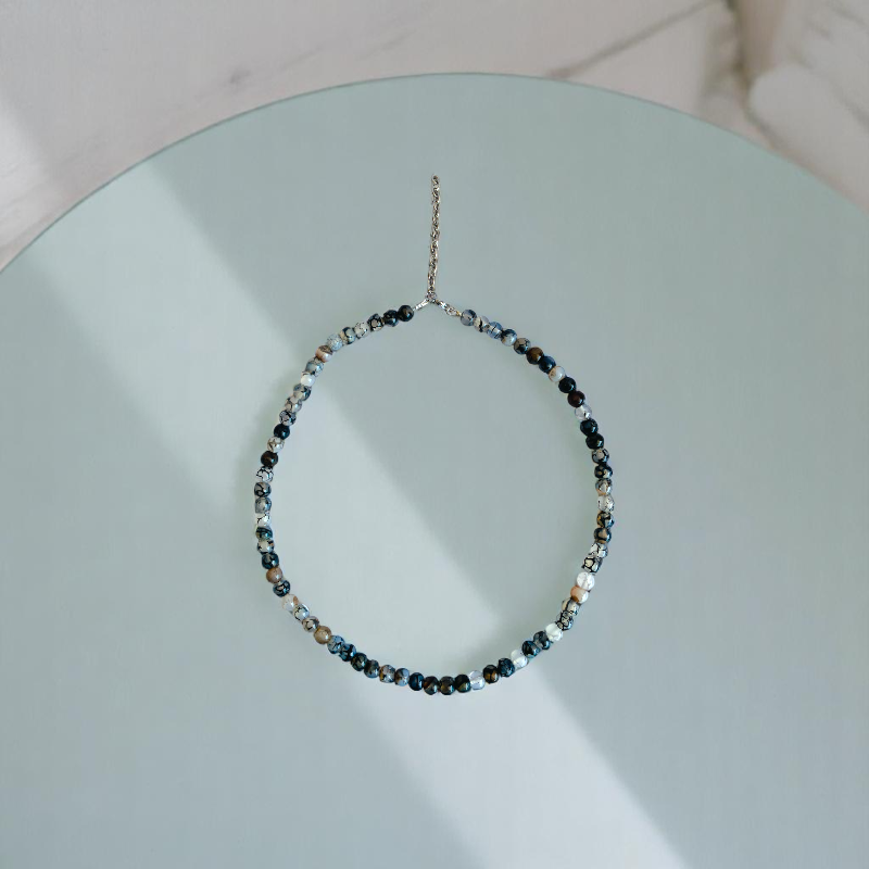 Eternal Flame Necklace | Dragon Agate Stone | Unisex