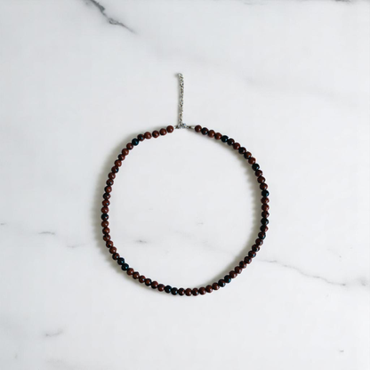 Rooted Strength Necklace | Mahogany Obsidian Stone | Unisex