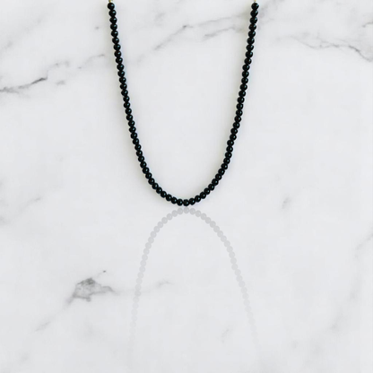 Midnight Shield Necklace | Black Obsidian Stone | Unisex
