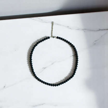 Midnight Shield Necklace | Black Obsidian Stone | Unisex