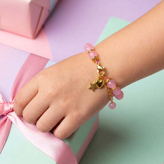 Magical Beads Bracelet | Rose Quartz Stone - For Kids | Includes: Bracelet