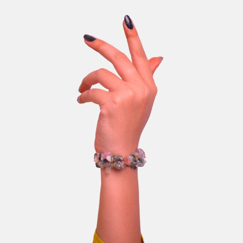 Sacred Roots Dual Layer Bracelet | Indian Agate Chips – For Women | Includes: Bracelet