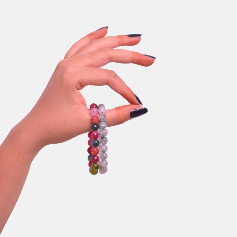 Ethereal Earth duo | Indian & Green Agate Stones – For Women | Includes: Bracelet (Set of 2)