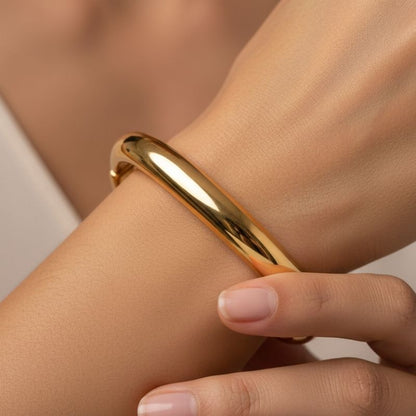 Inferno Edge Bracelet | PVD 18K Gold Plated, Stainless Steel, Water Proof - For Women | Includes: Bracelet