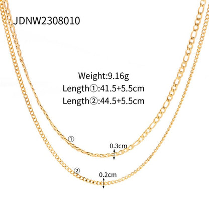 Dual Layer Dainty Necklace | 18K PVD Gold Plated - For Women | Includes: Necklace