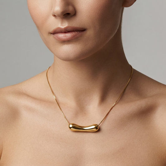 Contour CURVED BAR Necklace | Gold-Tone - For Women | Includes: Necklace