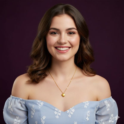 Love Heart Necklace | 18K PVD Gold Plated - For Women | Includes: Necklace