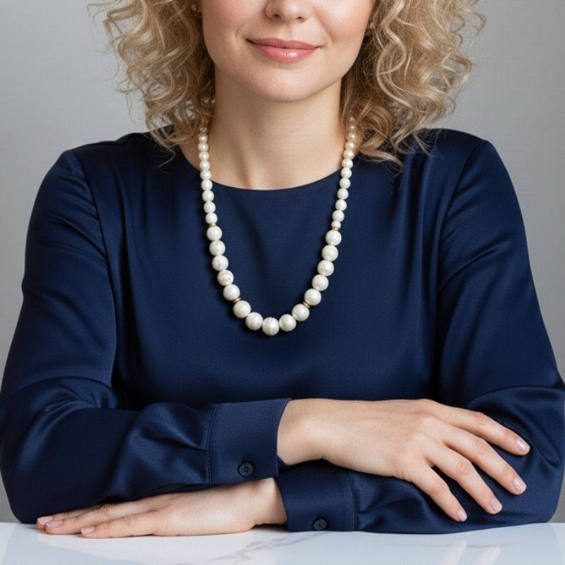 Lustrous Grace Necklace | Mother of Pearl Stone - For Women | Includes: Necklace