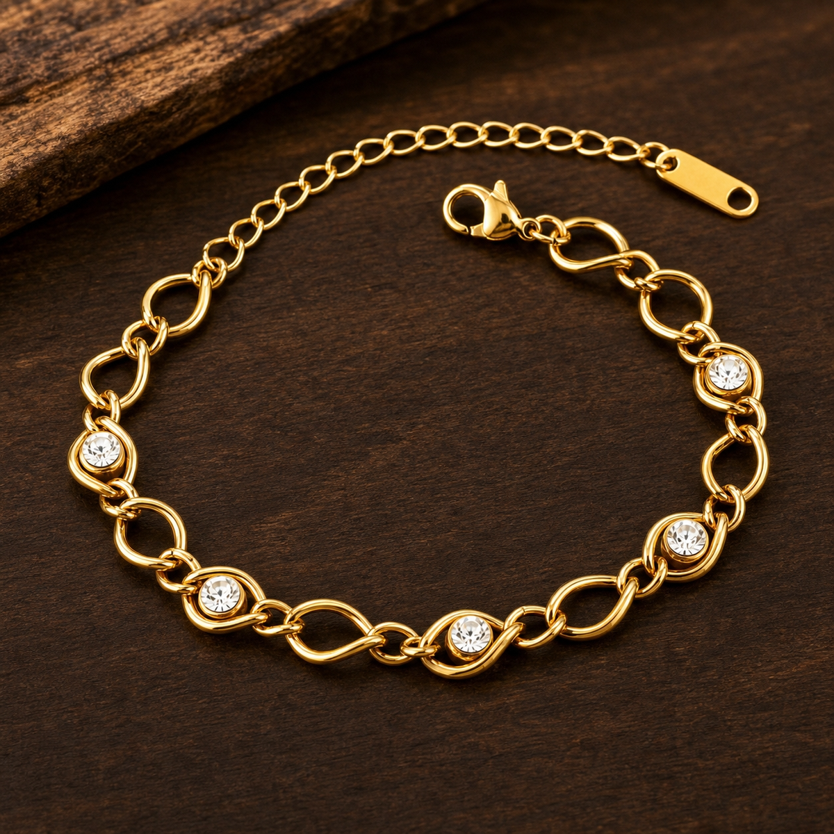 Radiance CLEAR ACCENT LINK Bracelet | Gold-Tone - For Women | Includes: Bracelet