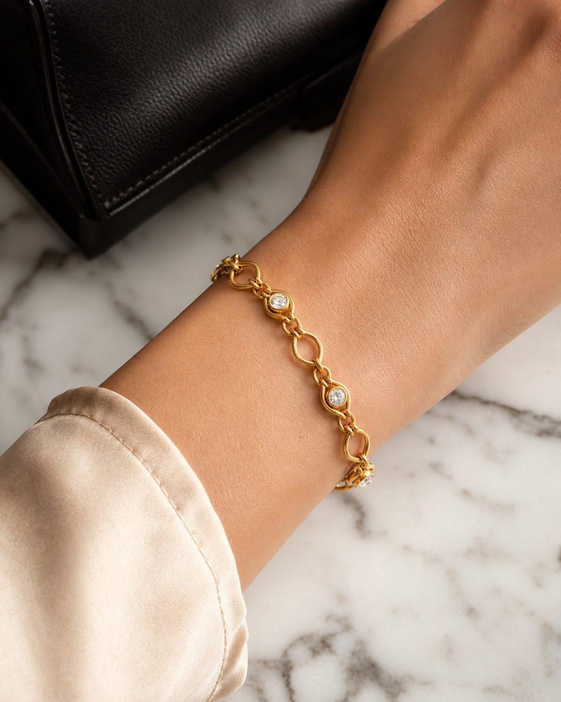 Radiance CLEAR ACCENT LINK Bracelet | Gold-Tone - For Women | Includes: Bracelet