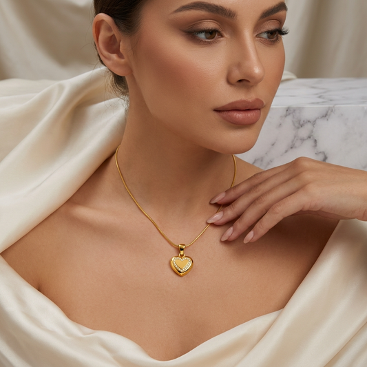 Evermore INNER HALO HEART Necklace | Gold-Tone - For Women | Includes: Necklace