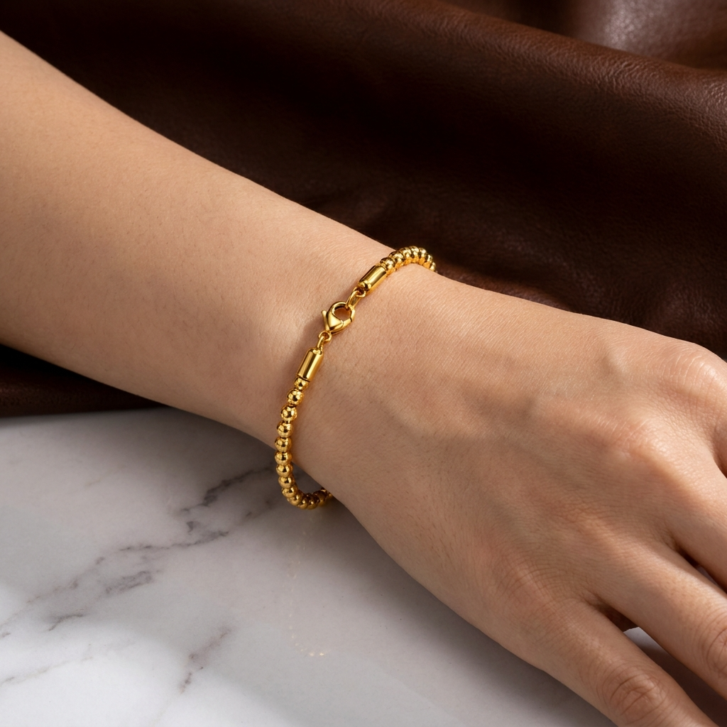 Gleam FACETED BEAD Bracelet | Gold-Tone - For Women | Includes: Bracelet