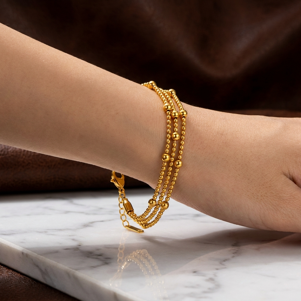Dewdrop LAYERED BEAD Bracelet | Gold-Tone - For Women | Includes: Bracelet
