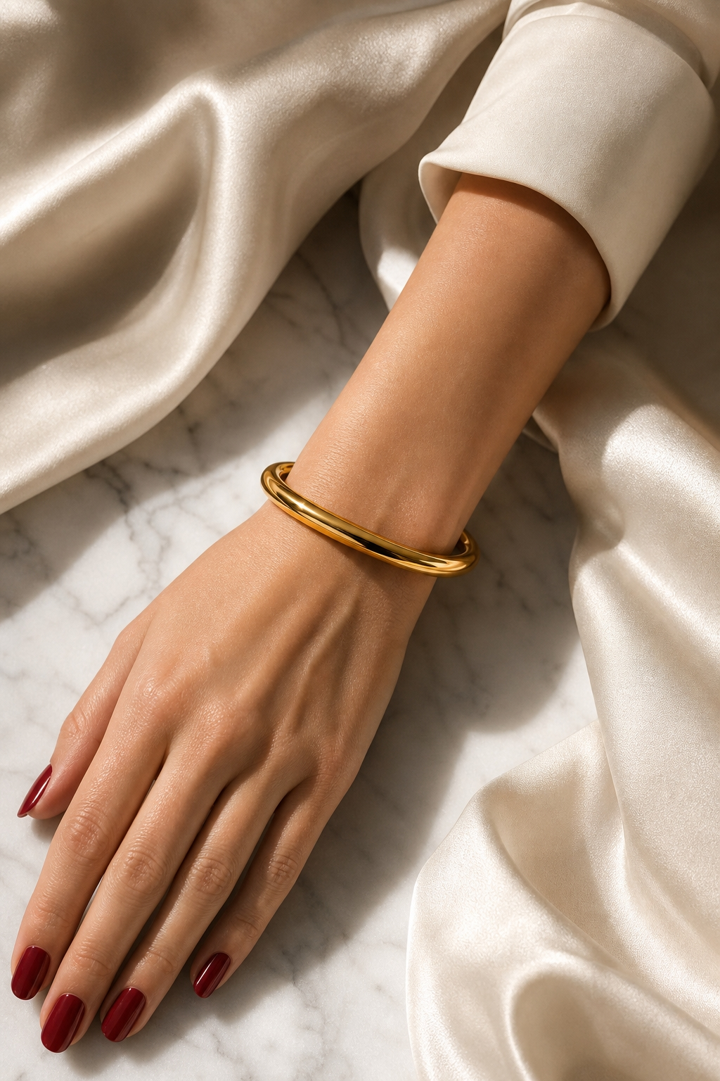 Minimal POLISHED OPEN CUFF Bracelet | Gold-Tone - For Women | Includes: Bracelet