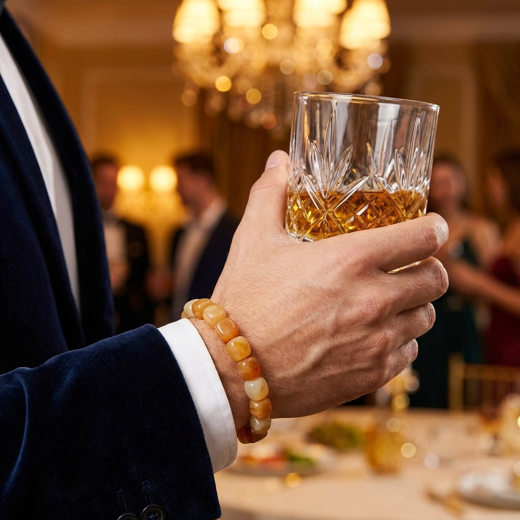 Prosperity & Joy Tumble Bracelet | Yellow Jade Stone - For Men | Includes: Bracelet