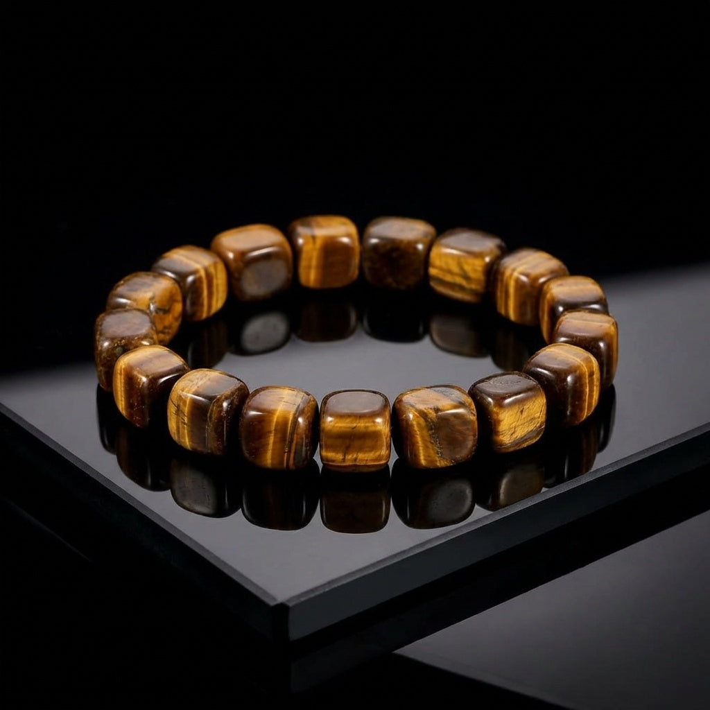 Courage & Protection Tumble Bracelet | Tiger Eye Stone - For Men | Includes: Bracelet