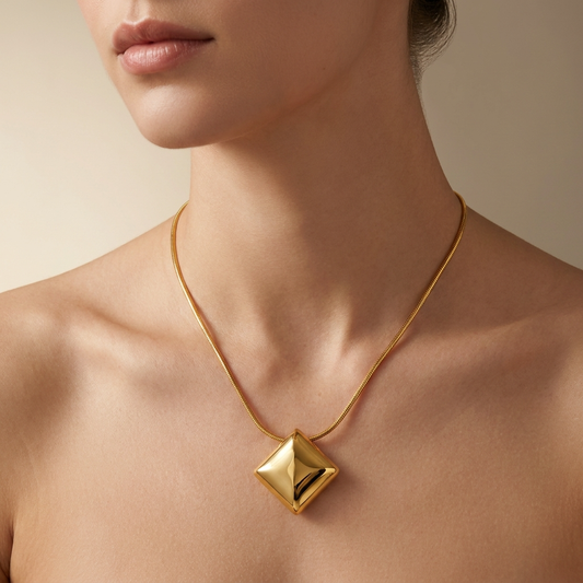 Edge SCULPTED DIAMOND-SHAPE Necklace | Gold-Tone - For Women | Includes: Necklace