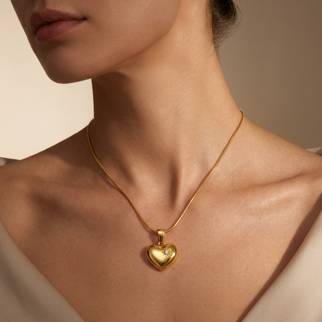 Starlit STARBURST HEART Necklace | Gold-Tone - For Women | Includes: Necklace