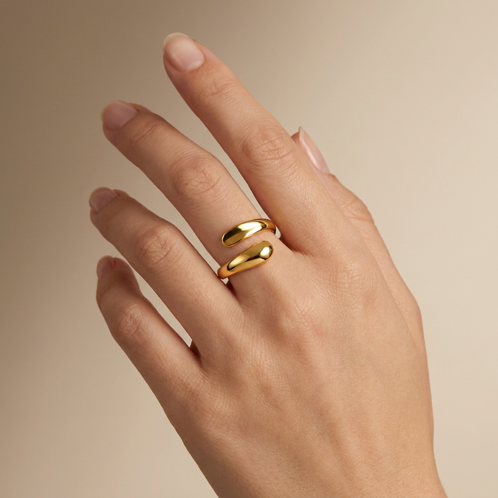 Trendy Embrace Flexi Size Ring | 18K PVD Gold Plated- For Women | Includes: Ring