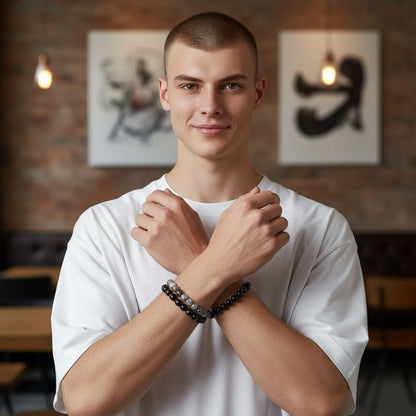 Mystic Bracelet Set | Black Obsidian & Dragon Vein - For Unisex | Includes: Bracelets (Set of 2)