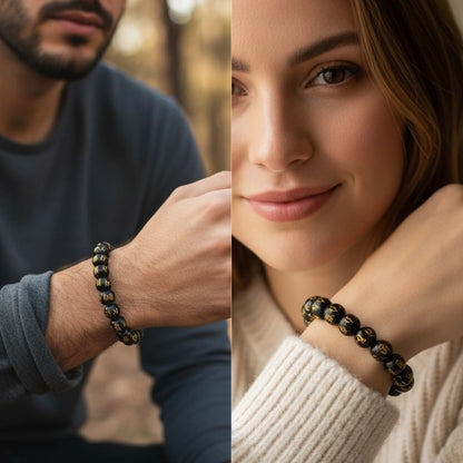 Mystic Bracelet | Black Om Mani - For Unisex | Includes: Bracelet