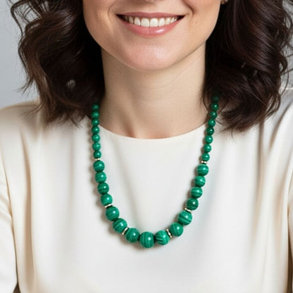 Nature’s Grace Necklace | Malachite Jade Stone - For Women | Includes: Necklace