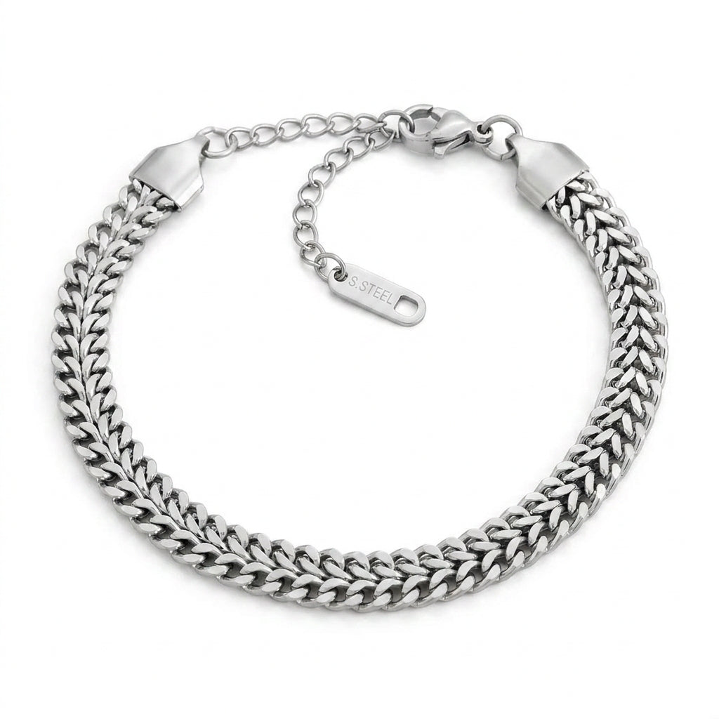 Modern Weaved Regular Flexi 6MM Steel Bracelet | TITANIUM STEEL- For Men | Includes: Bracelet