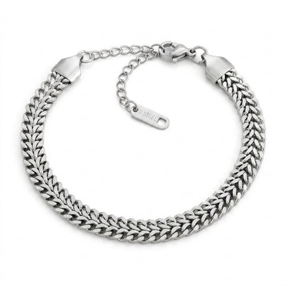 Modern Weaved Regular Flexi 6MM Steel Bracelet | TITANIUM STEEL- For Men | Includes: Bracelet