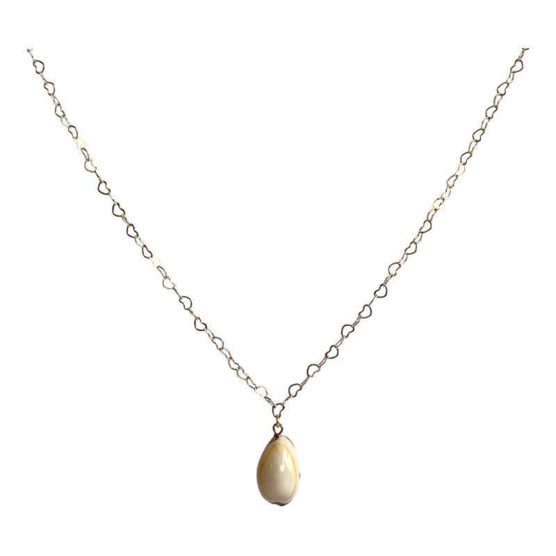Dainty Yellow Cowrie Necklace | Natural Cowrie- For Women | Includes: Necklace