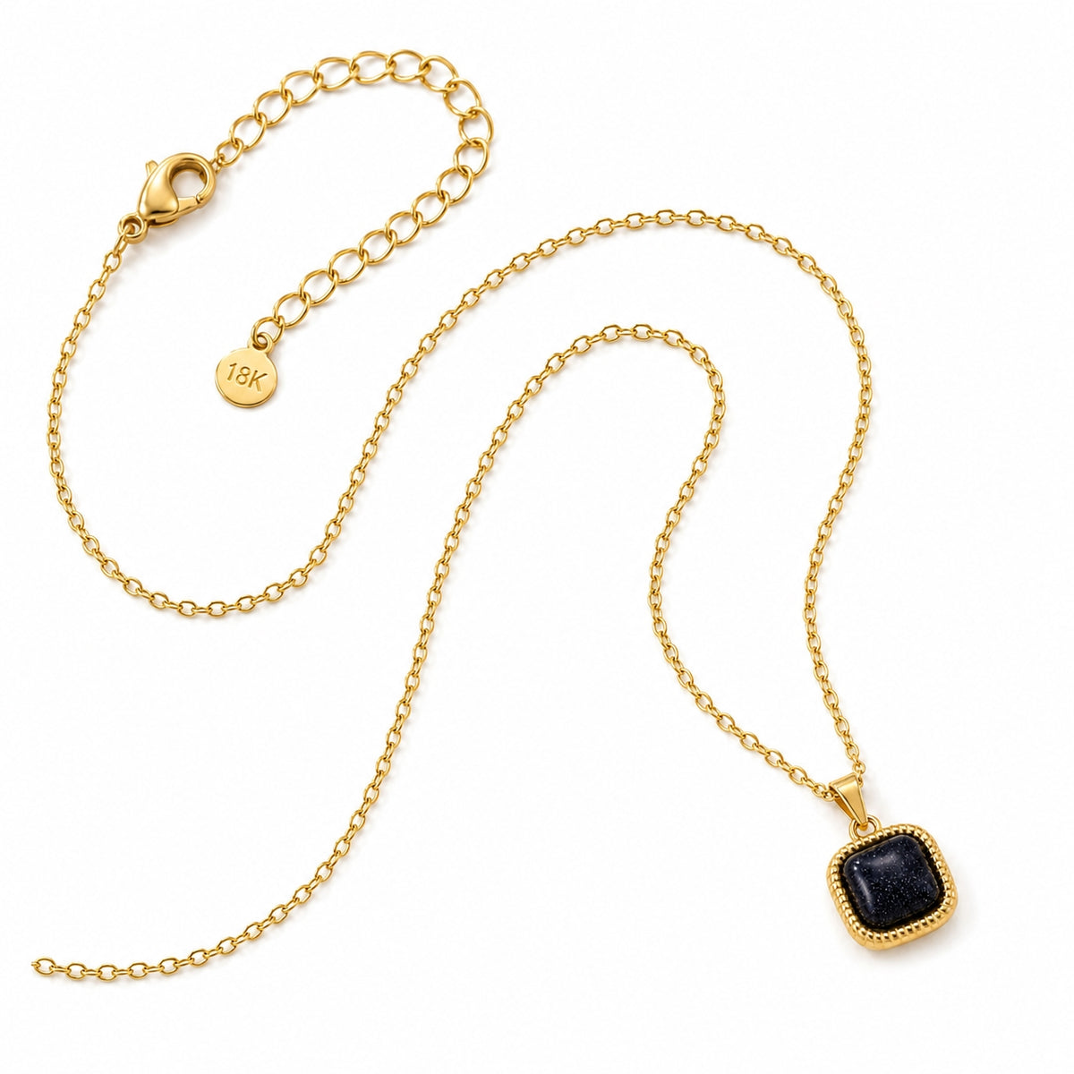 Stardust Black Sparkle CUSHION Necklace | Gold-Tone - For Women | Includes: Necklace