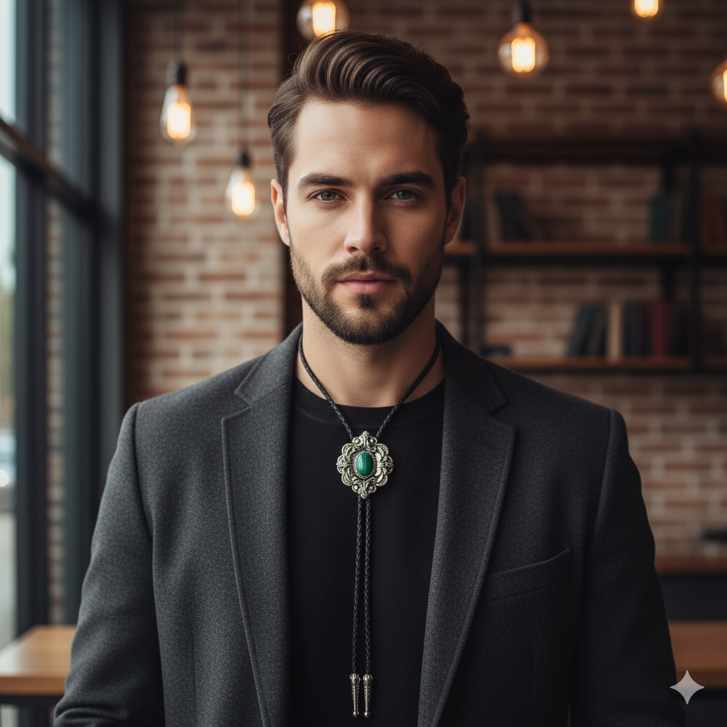 Healing Bolo Tie | Malachite - For Unisex | Includes: Bolo Tie