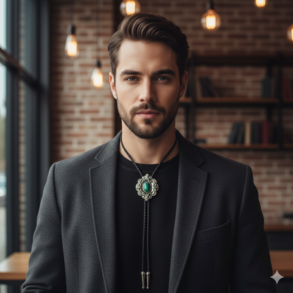 Healing Bolo Tie | Malachite - For Unisex | Includes: Bolo Tie