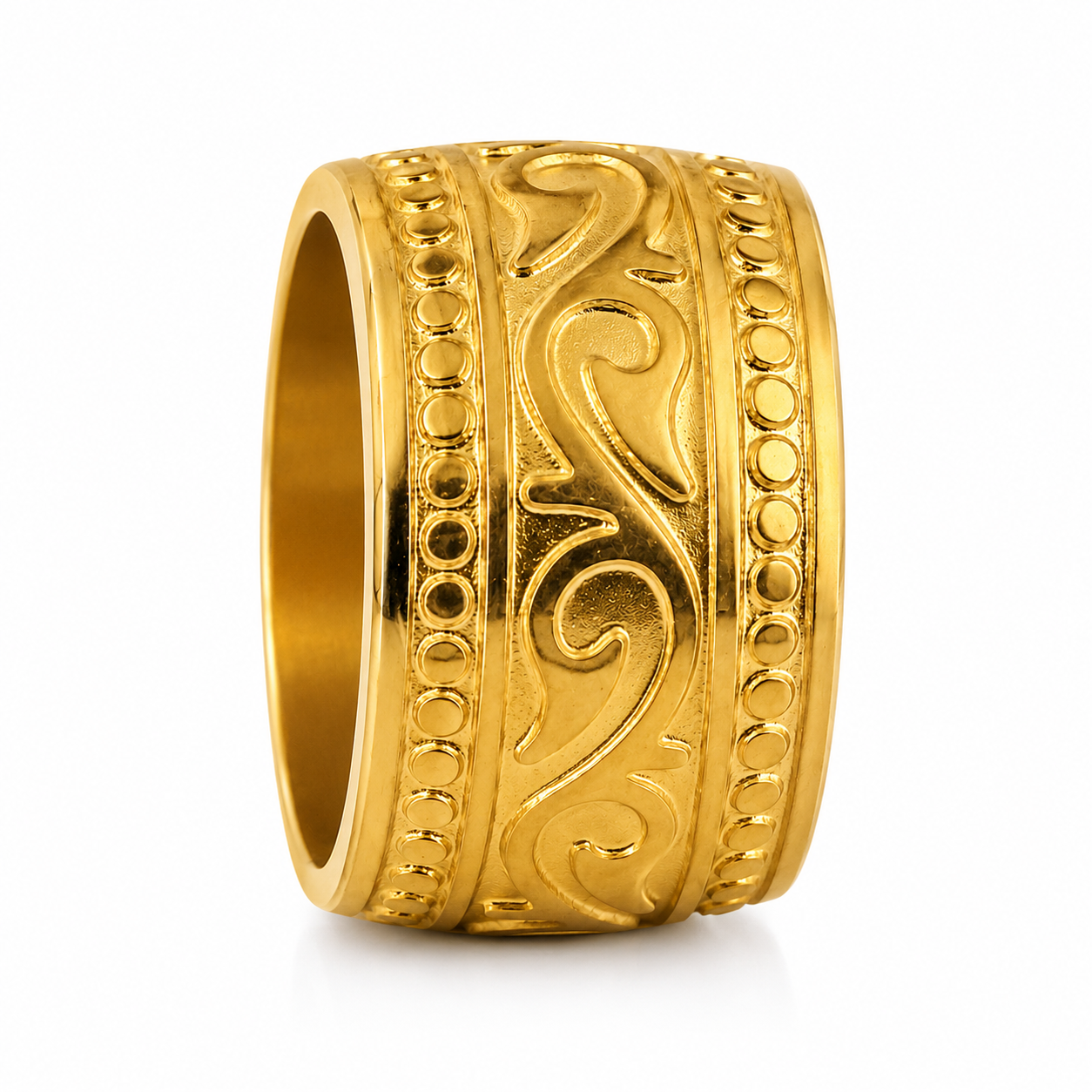 Golden Heritage Designer Steel Ring | 18K Real Gold PVD Plated – For Women | Includes: Ring