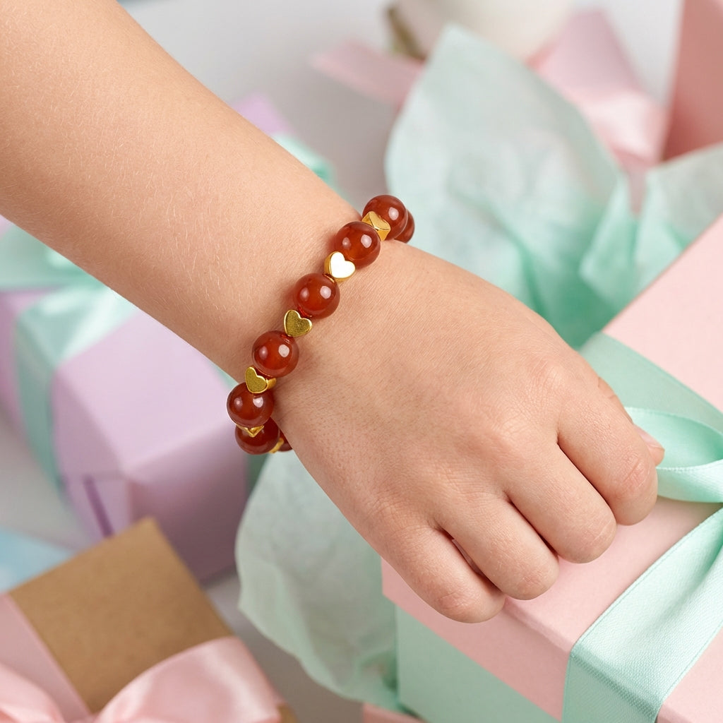 Power Onyx Bracelet | Red Onyx - For Kids Girls | Includes: Bracelet