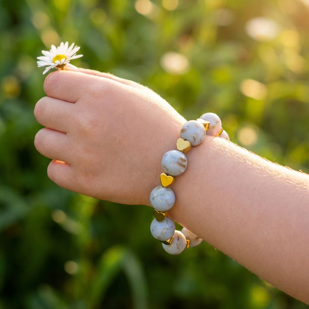 Pearl Glow Bracelet | Mother of Pearl - For Kids Girls | Includes: Bracelet
