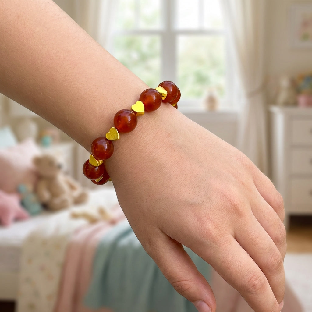 Power Onyx Bracelet | Red Onyx - For Kids Girls | Includes: Bracelet