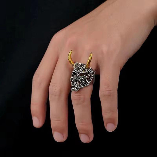 Fierce Monster Mask Ring | Premium Alloy - For Men | Includes: Ring