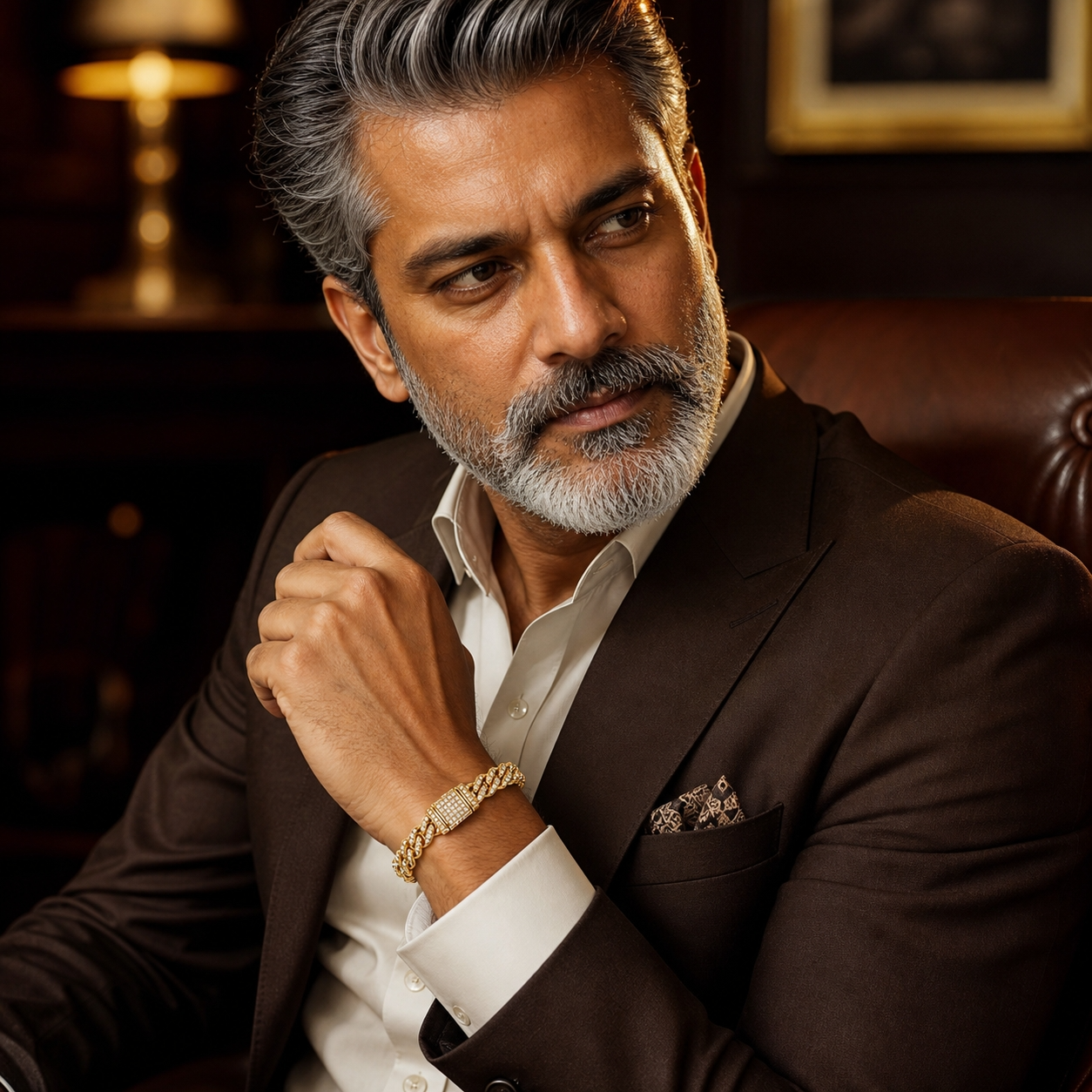 Ultra Modern Real Golden Cuban Zircon 8MM STANDARD Bracelet | 18K PVD Gold Plated- For Men | Includes: Bracelet