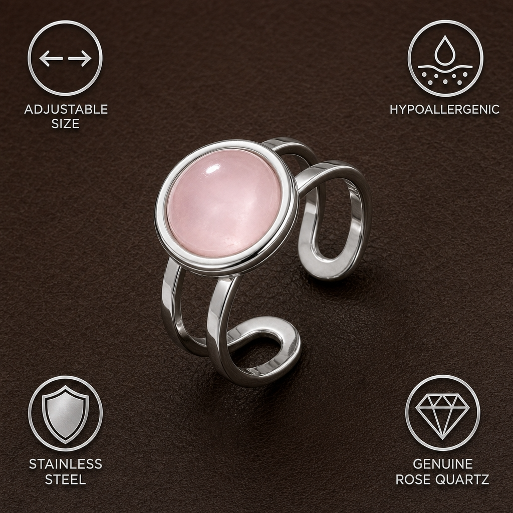 Adjustable Ring with Moonstone | Silver Plated -For Women | Includes: Ring